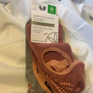 NWT Rose/Grey 2-Pack: Gaiam Grippy Yoga/Barre Socks (Fits Size 5-10)